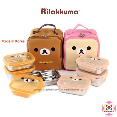 rilakkuma stainless steel lunch box|Kawaii Rilakkuma Stainless Steel Inner Double Deck Thermal .